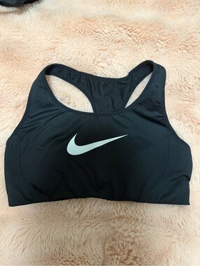Nike Black Sports Bra with White Swoosh Logo